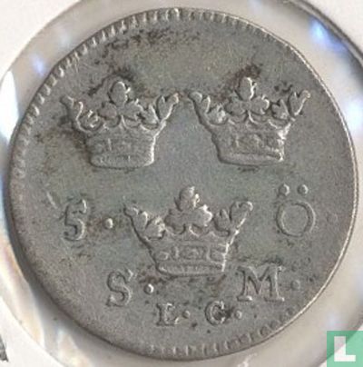 Suède 5 öre S.M. 1722 (LC) - Image 2