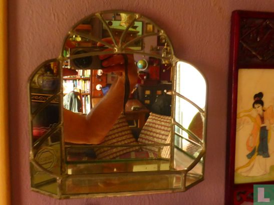 Art-Deco Spiegel  - Glas in Lood  - Afbeelding 1