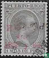 King Alfonso XIII, with overprint