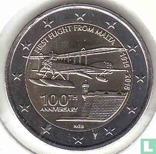 Malta 2 euro 2015 (met muntteken) "100th anniversary First flight from Malta" - Afbeelding 1