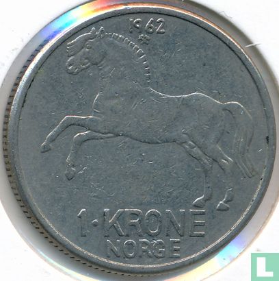 Noorwegen 1 krone 1962 - Afbeelding 1
