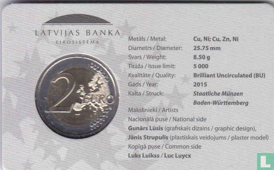 Letland 2 euro 2015 (coincard) "Latvian Presidency of the European Union council" - Afbeelding 2