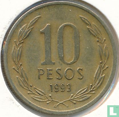 Chili 10 pesos 1993 - Image 1