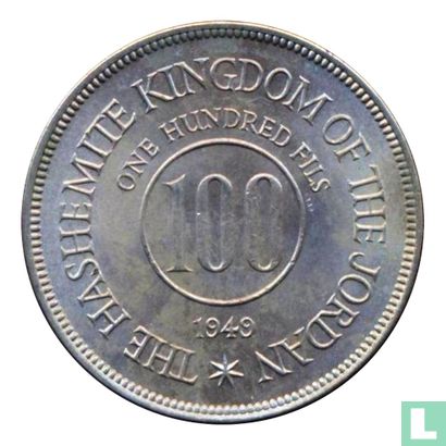 Jordanië 100 fils 1949 (AH1368) - Afbeelding 1