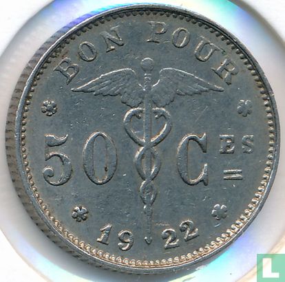 Belgique 50 centimes 1922 - Image 1