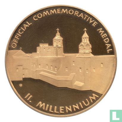 Palestine Medallic Issue 2000 (Pope Visit to the Holy Land - Church of Nativity - Gold Plated Brass - Prooflike) - Afbeelding 2