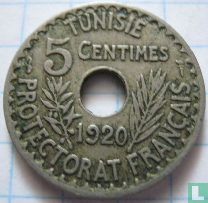 Tunisia 5 centimes 1920 (AH1338) - Image 1