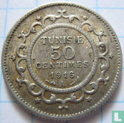 Tunisia 50 centimes 1916 (AH1334) - Image 1