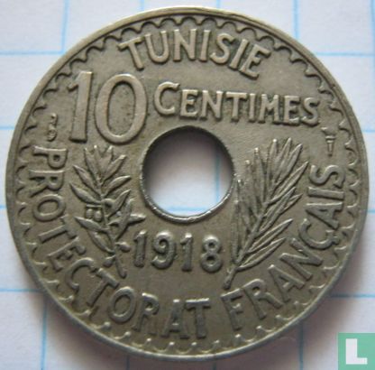 Tunesië 10 centimes 1918 (AH1337) - Afbeelding 1