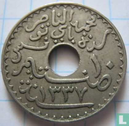 Tunesië 10 centimes 1918 (AH1337) - Afbeelding 2