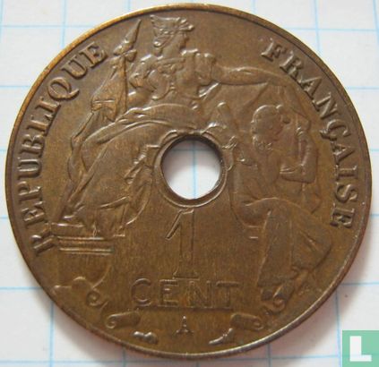 Indochine française 1 centime 1920 (avec A) - Image 2
