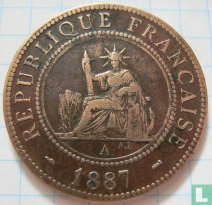 Frans Indochina 1 centime 1887 - Afbeelding 1