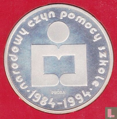 Polen 1000 zlotych 1986 (PROOF) "10 years National schools aid action" - Afbeelding 2