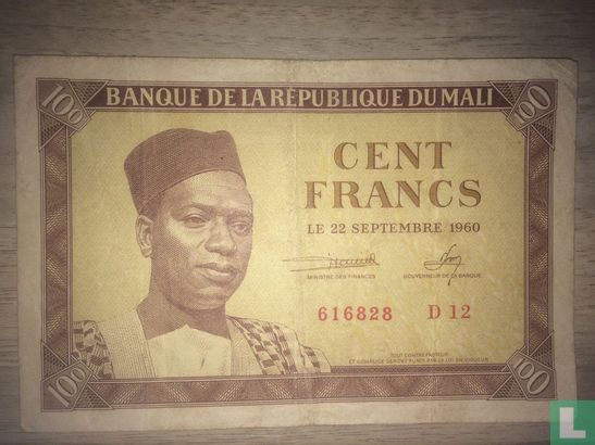 Mali 100 Francs 1960 - Afbeelding 1