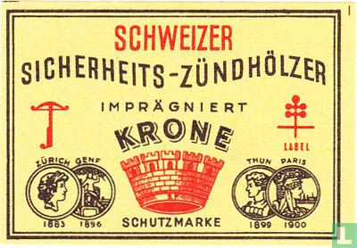 Schweizer sicherheits-Zündhölzer - Krone