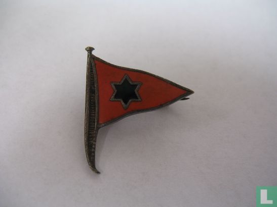 Oranje vlag met blauwe ster - Afbeelding 1