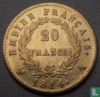 France 20 francs 1814 (NAPOLEON - A) - Image 1
