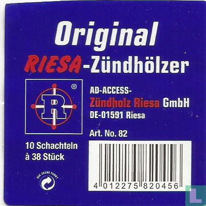 38 Original Riesa Zündhölzer - Afbeelding 2