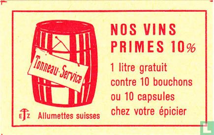 Nos vins primes 10% - Tonneau-Service
