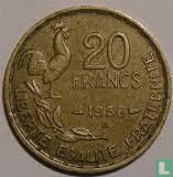 Frankreich 20 Franc 1950 (B - G.GUIRAUD - 3 Federn) - Bild 1