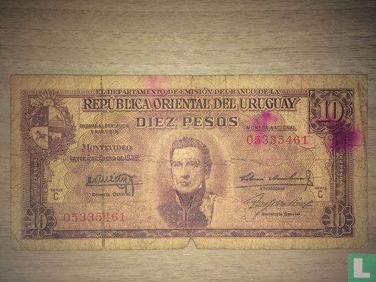 Uruguay 10 Pesos 1939 - Image 1