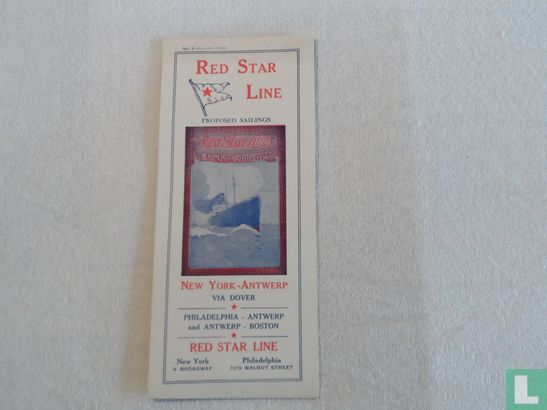 Red Star Line Proposed Sailings folder - 1913 - Image 1
