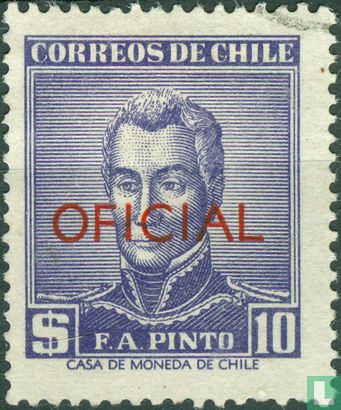 General F.A.Pinto with overprint official