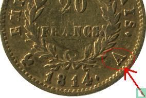 France 20 francs 1814 (NAPOLEON - A) - Image 3