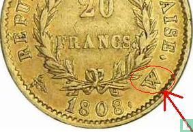France 20 francs 1808 (W) - Image 3