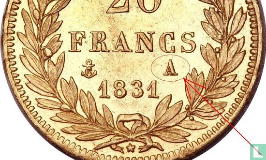 Frankrijk 20 francs 1831 (A) - Afbeelding 3