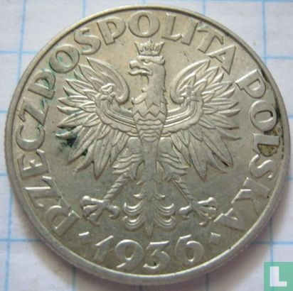 Polen 2 zlote 1936 "15th anniversary Gdynia seaport" - Afbeelding 1