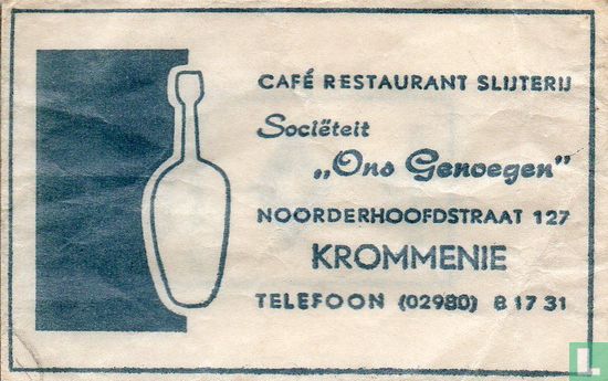 Café Restaurant Slijterij Societeit "Ons Genoegen" - Image 1