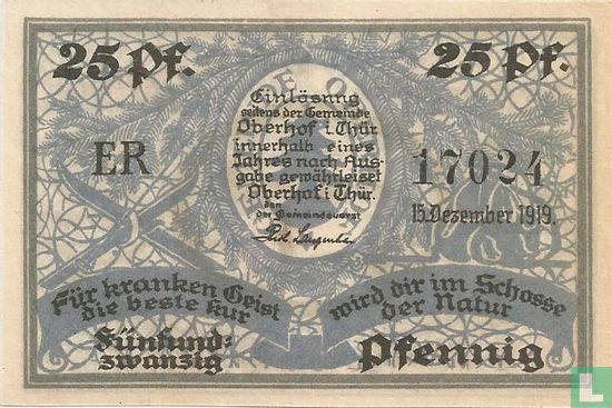 Oberhof 25 Pfennig - Afbeelding 1