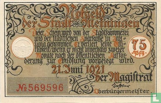 Meiningen 75 Pfennig - Image 1