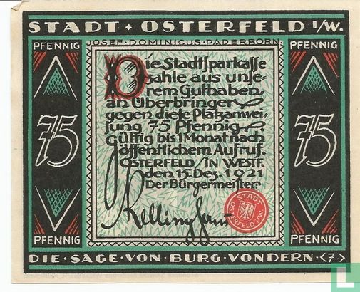 Osterfeld 75 Pfennig 1921 (7) - Afbeelding 2