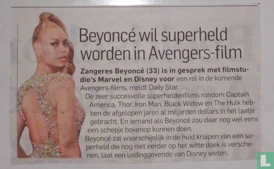Beyoncé wil superheld worden in Avengers-film