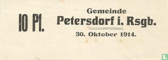 Petersdorf im Rsgb. 10 Pfennig 1914