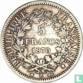 France 5 francs 1870 (Hercules) - Image 1