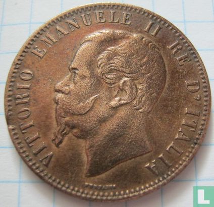 Italy 10 centesimi 1866 (OM - without dot) - Image 2