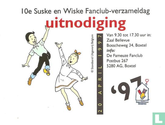 10e Suske en Wiske Fanclub-verzameldag UITNODIGING