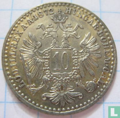 Austria 10 kreuzer 1872 - Image 1
