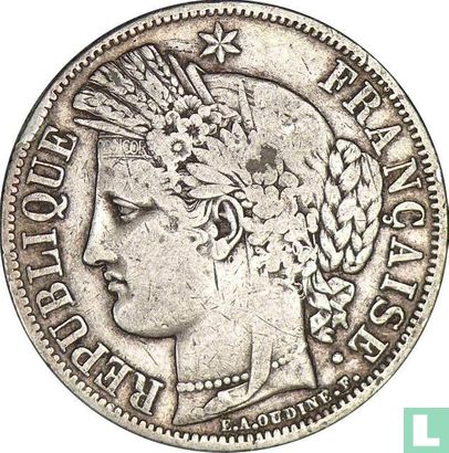 Frankrijk 5 francs 1849 (Ceres - A - hand en hand) - Afbeelding 2