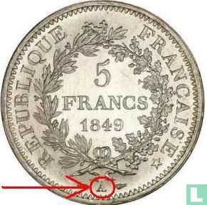 France 5 francs 1849 (Hercules - A) - Image 3