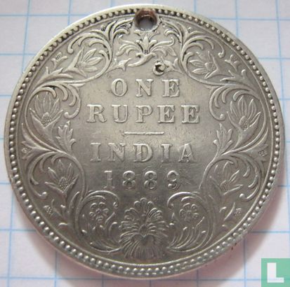 Brits-Indië 1 rupee 1889 (Bombay - incuse) - Afbeelding 1