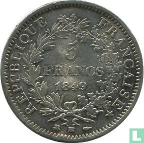 France 5 francs 1849 (Hercule - BB) - Image 1