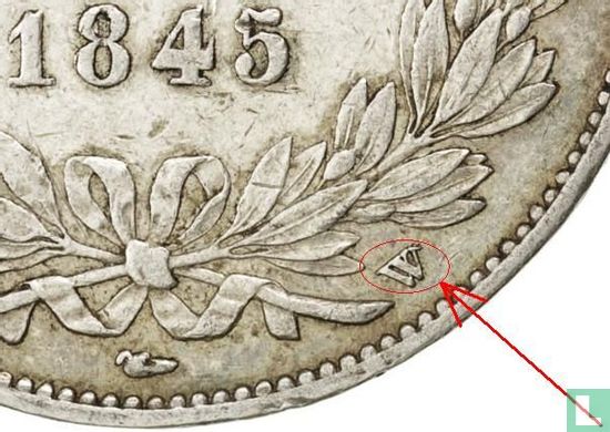 France 5 francs 1845 (W) - Image 3
