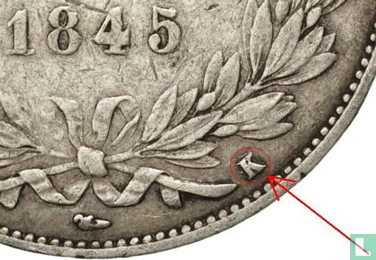 France 5 francs 1845 (K) - Image 3