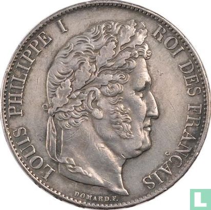 France 5 francs 1845 (BB) - Image 2