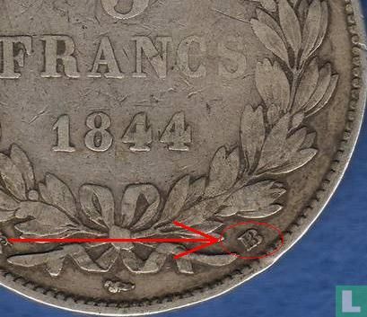 France 5 francs 1844 (BB) - Image 3