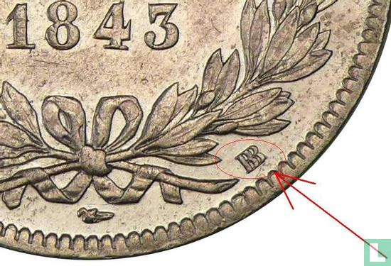 Frankrijk 5 francs 1843 (BB) - Afbeelding 3